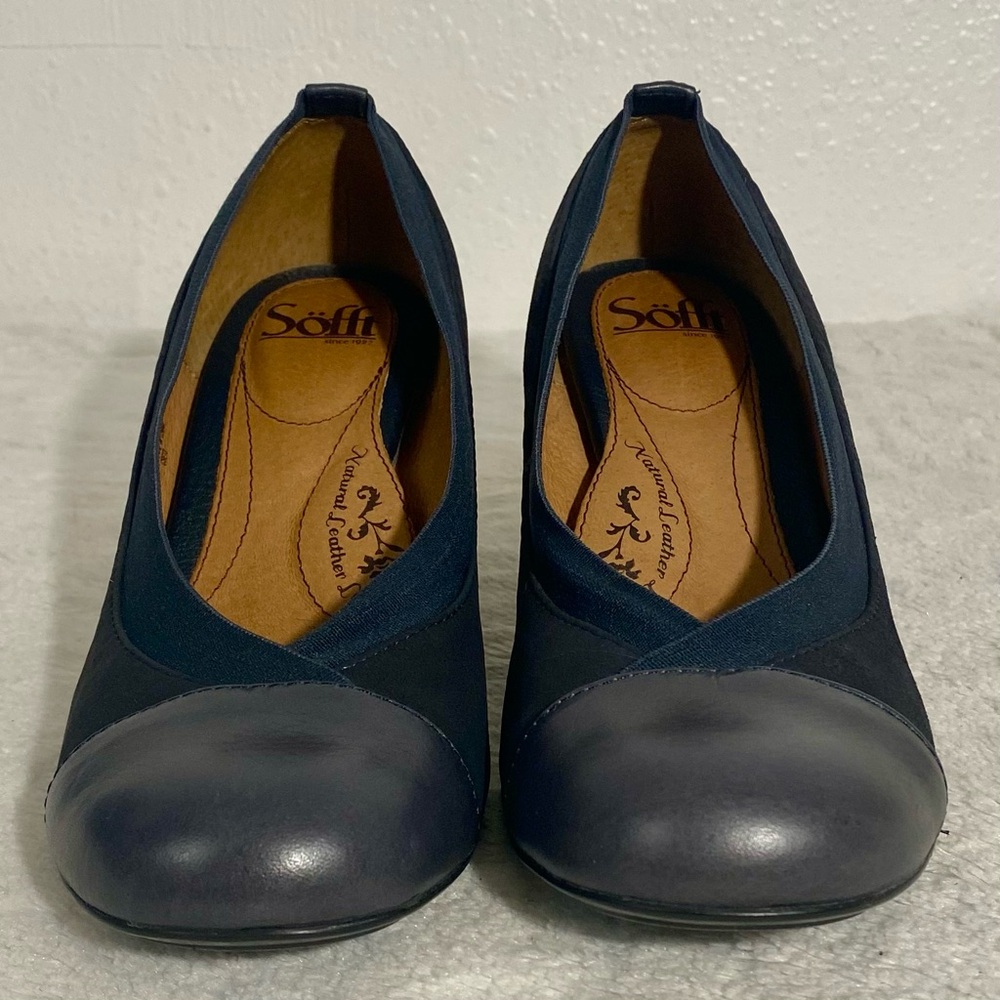 Sofft Suede Leather Cap Toe Pumps Women’s Size 8M Blue Gray - Picture 4 of 11